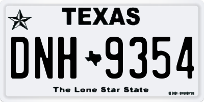 TX license plate DNH9354