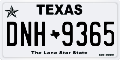 TX license plate DNH9365