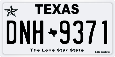 TX license plate DNH9371