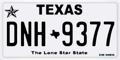 TX license plate DNH9377