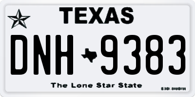 TX license plate DNH9383