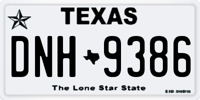 TX license plate DNH9386