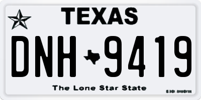 TX license plate DNH9419