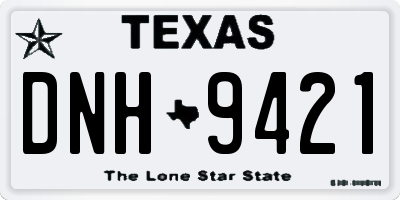 TX license plate DNH9421