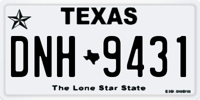 TX license plate DNH9431