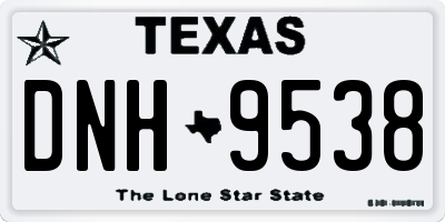 TX license plate DNH9538