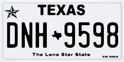 TX license plate DNH9598
