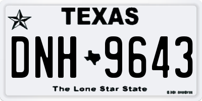 TX license plate DNH9643