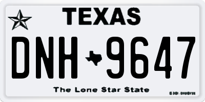 TX license plate DNH9647