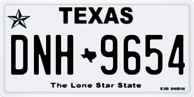 TX license plate DNH9654