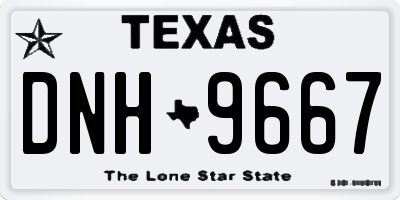 TX license plate DNH9667