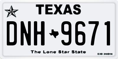 TX license plate DNH9671