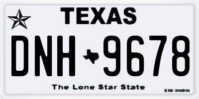 TX license plate DNH9678