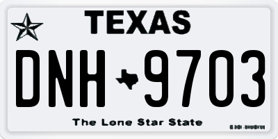 TX license plate DNH9703