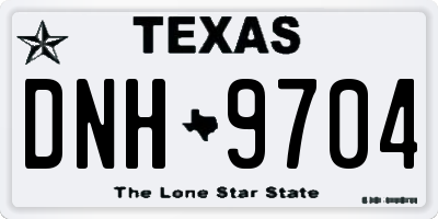TX license plate DNH9704
