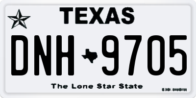 TX license plate DNH9705