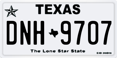 TX license plate DNH9707