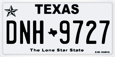 TX license plate DNH9727