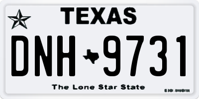 TX license plate DNH9731