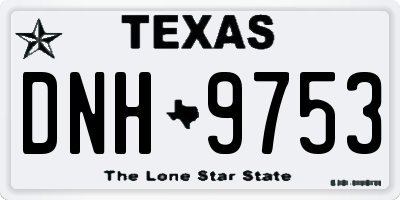 TX license plate DNH9753