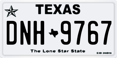 TX license plate DNH9767