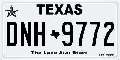 TX license plate DNH9772