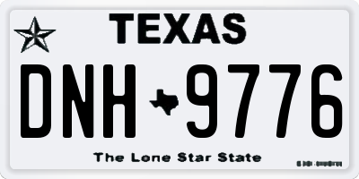 TX license plate DNH9776