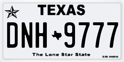 TX license plate DNH9777