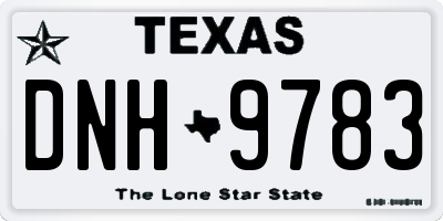 TX license plate DNH9783