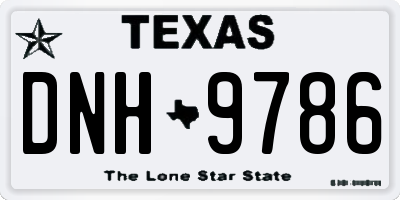 TX license plate DNH9786