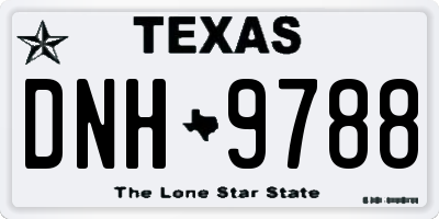 TX license plate DNH9788