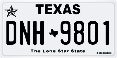 TX license plate DNH9801