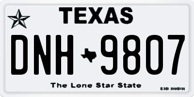 TX license plate DNH9807
