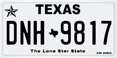 TX license plate DNH9817