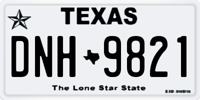 TX license plate DNH9821