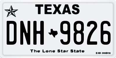 TX license plate DNH9826