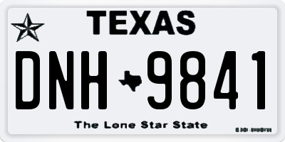 TX license plate DNH9841
