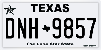 TX license plate DNH9857