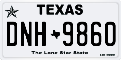 TX license plate DNH9860