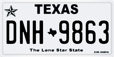 TX license plate DNH9863