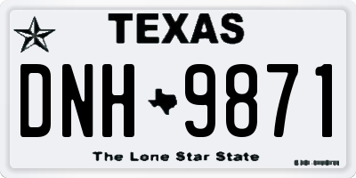 TX license plate DNH9871