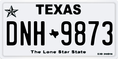 TX license plate DNH9873