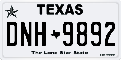 TX license plate DNH9892