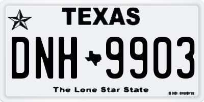 TX license plate DNH9903