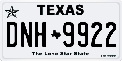 TX license plate DNH9922