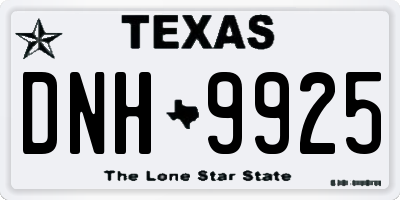 TX license plate DNH9925