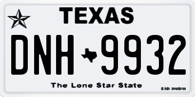 TX license plate DNH9932
