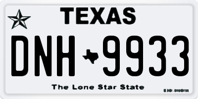 TX license plate DNH9933