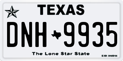 TX license plate DNH9935