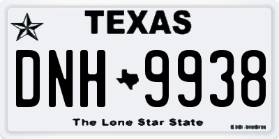 TX license plate DNH9938